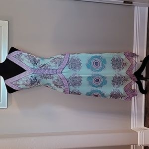 Nicole Miller handkerchief hem midi dress